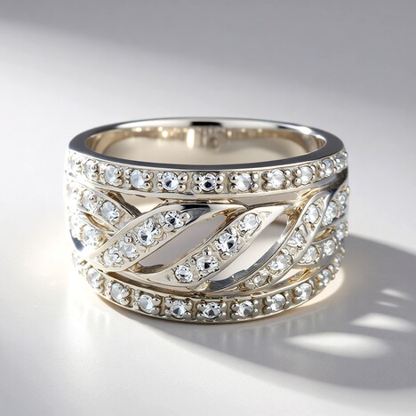 Bague en argent et Topaze blanche