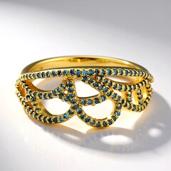 Anello placcato in oro con Diamante Fancy