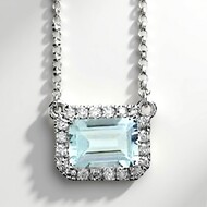 Collier en or et Aigue-Marine du Brésil AAA (CIRARI)