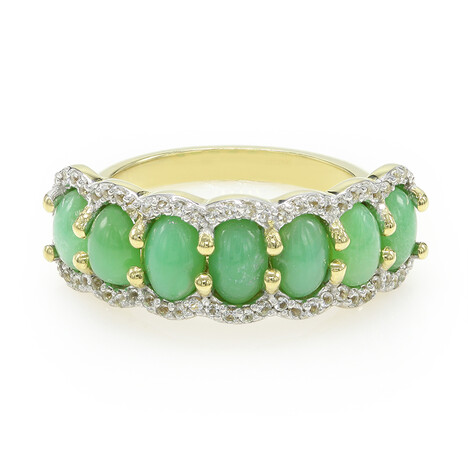 Zilveren ring met keizerlijke chrysopraasstenen