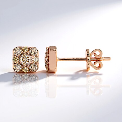 Orecchini in oro con Diamante Rose de France SI1 di Argyle (Annette)