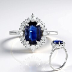 Anello in argento con Cianite del Nepal