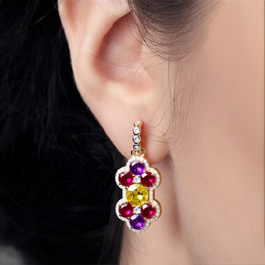 Pendientes en oro con Zircón amarillo (Adela Gold)