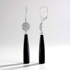 Orecchini in argento con Onice Nero (KM by Juwelo)