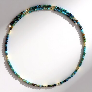 Choker ze stali - Chryzokola (Riya)