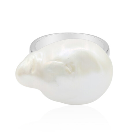 Bague en argent et Perle de culture d'eau douce (TPC)