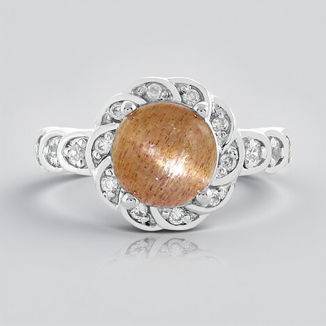 Anello in argento con Pietra del Sole Occhio di Gatto