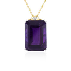 Zilveren halsketting met een amethist (Gems en Vogue)