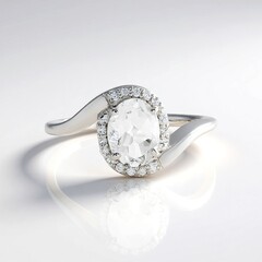 Anello in argento con Topazio Bianco