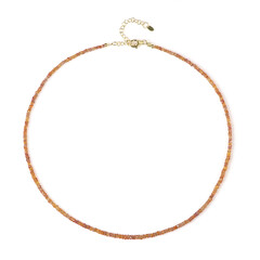 Zilveren halsketting met Padparadscha saffieren