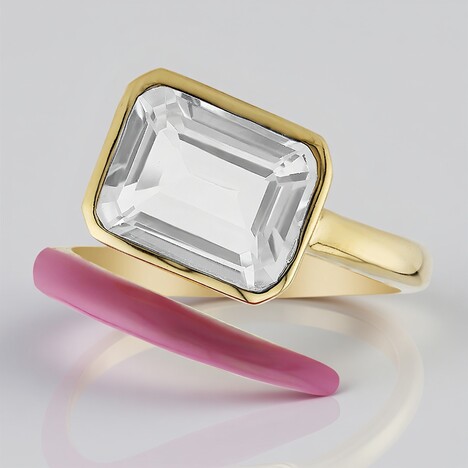 Anello in argento con Topazio Bianco
