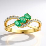Anello in oro con Smeraldo Zambia