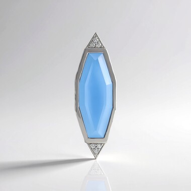 Ciondolo in argento con Onice Blu (MONOSONO COLLECTION)