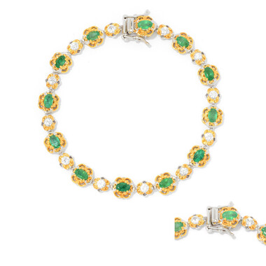 Sambia-Smaragd-Silberarmband (Gems en Vogue)