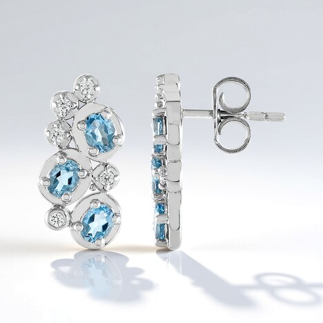 Orecchini in argento con Topazio Blu Svizzero