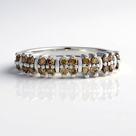 Anello in argento con Diamante Cioccolato I2