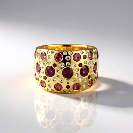 Anello in argento con Granato d’India