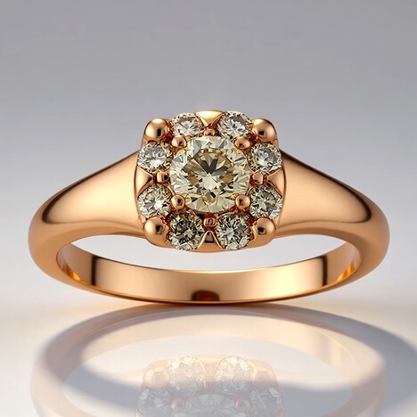 Bague en or et Diamant rose de France VS1 d'Argyle (Annette)