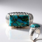 Anello in argento con Turchese Ramato Blu Mohave (Faszination Türkis)