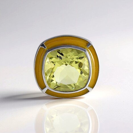 Ciondolo in argento con Quarzo Limone (MONOSONO COLLECTION)