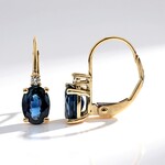 Boucles d'oreilles en or et Saphir bleu