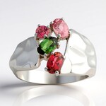 Anello in argento con Tormalina Verde Brasiliana (Pallanova)