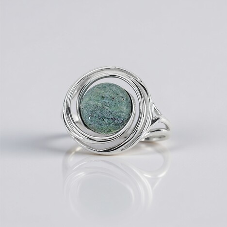 Anello in argento con Fuchsite (dagen)