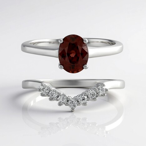 Anello in argento con Zircone Mogano
