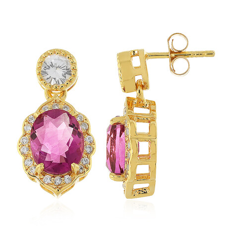 Boucles d'oreilles en argent et Fluorite rose du Mexique