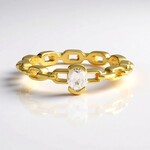 Anello in argento con Petalite