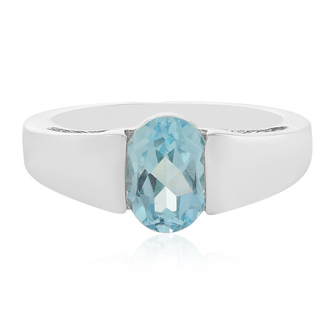 Himmelblauer Topas-Silberring