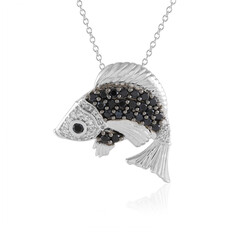 Schwarzer Spinell-Silberhalskette