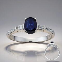 Anello in oro con Zaffiro Ceylon Blu (CIRARI)