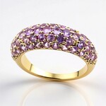 Anello in oro con Zaffiro Ceylon Porpora (non riscaldato)