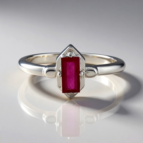 Anello in argento con Rubino del Madagascar