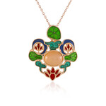 Collana in argento con Pietra di Luna Pesca (Adela Silber)