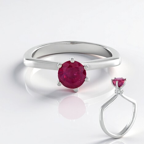 Anello in argento con Rubino del Madagascar