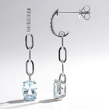 14K AAA Brazilian Aquamarine Gold Earrings (CIRARI)