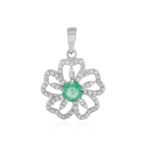 Russischer Smaragd-Silberanhänger