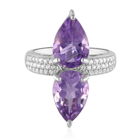 Zilveren ring met amethisten