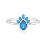 Neonblauer Apatit-Silberring