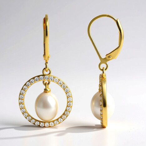 Orecchini in argento con Perla d'Acqua Dolce Bianca