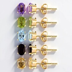 Set con orecchini in argento con gemme miste