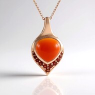 Carnelian Silver Necklace (KM by Juwelo)