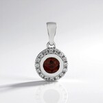 Ciondolo in argento con Zircone Rosa