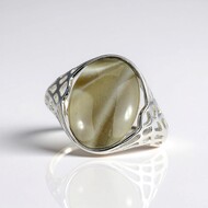 Anillo en plata con Silex de la Sierra de Santa Cruz (dagen)