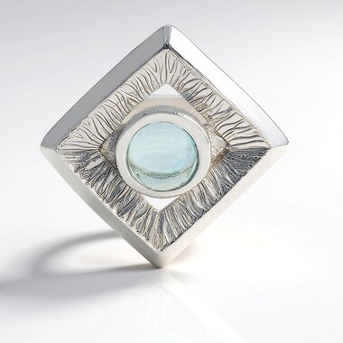 Pierścionek ze srebra - Topaz błękitny Sky Blue (MONOSONO COLLECTION)