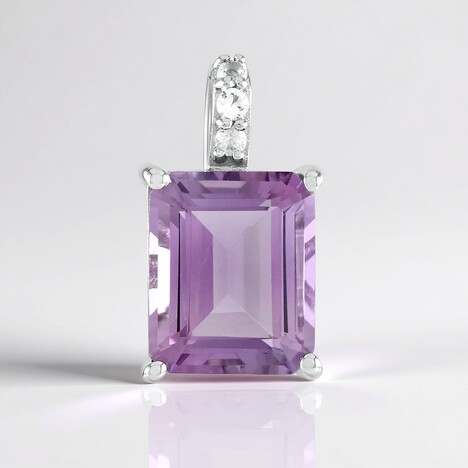 Ciondolo in argento con Ametista Rose de France