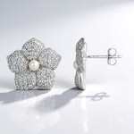 Orecchini in argento con Perla d'Acqua Dolce Bianca (Adela Silber)