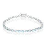 Himmelblauer Topas-Silberarmband